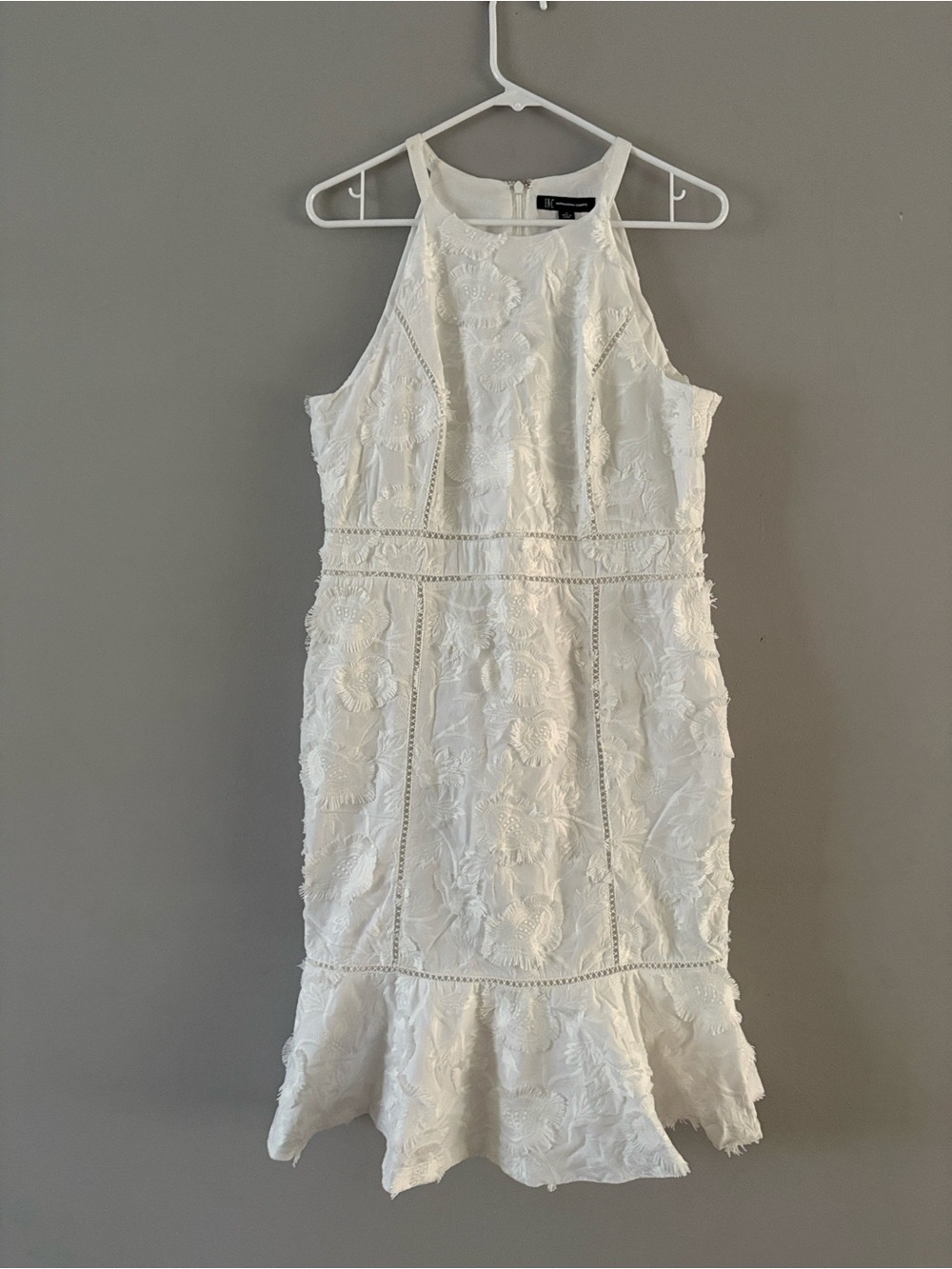 INC International Concepts White Textured Halter Cocktail Dress - Picture 2 of 11
